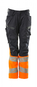 Damen-Hose ACCELERATE SAFE Diamond, Stretch, fluoreszierende Kontrastfarbe, mit Knietasche