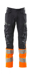 Hose ACCELERATE SAFE, fluoreszierende Kontrastfarbe, Stretch-Einsätze, mit Knietasche