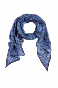 Schal bedruckt dunkelblau paisley