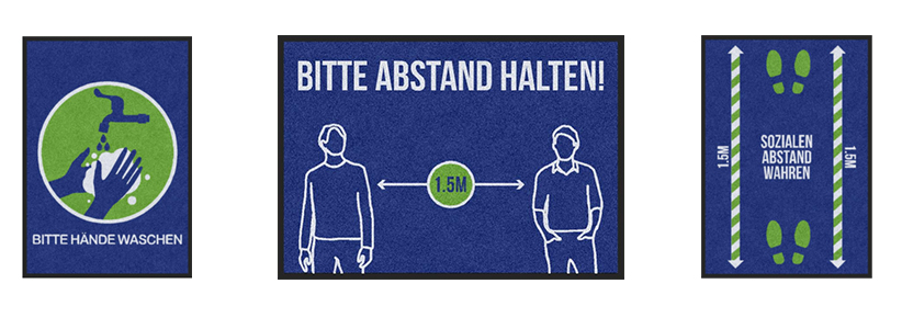 Fußmatten Abstand halten