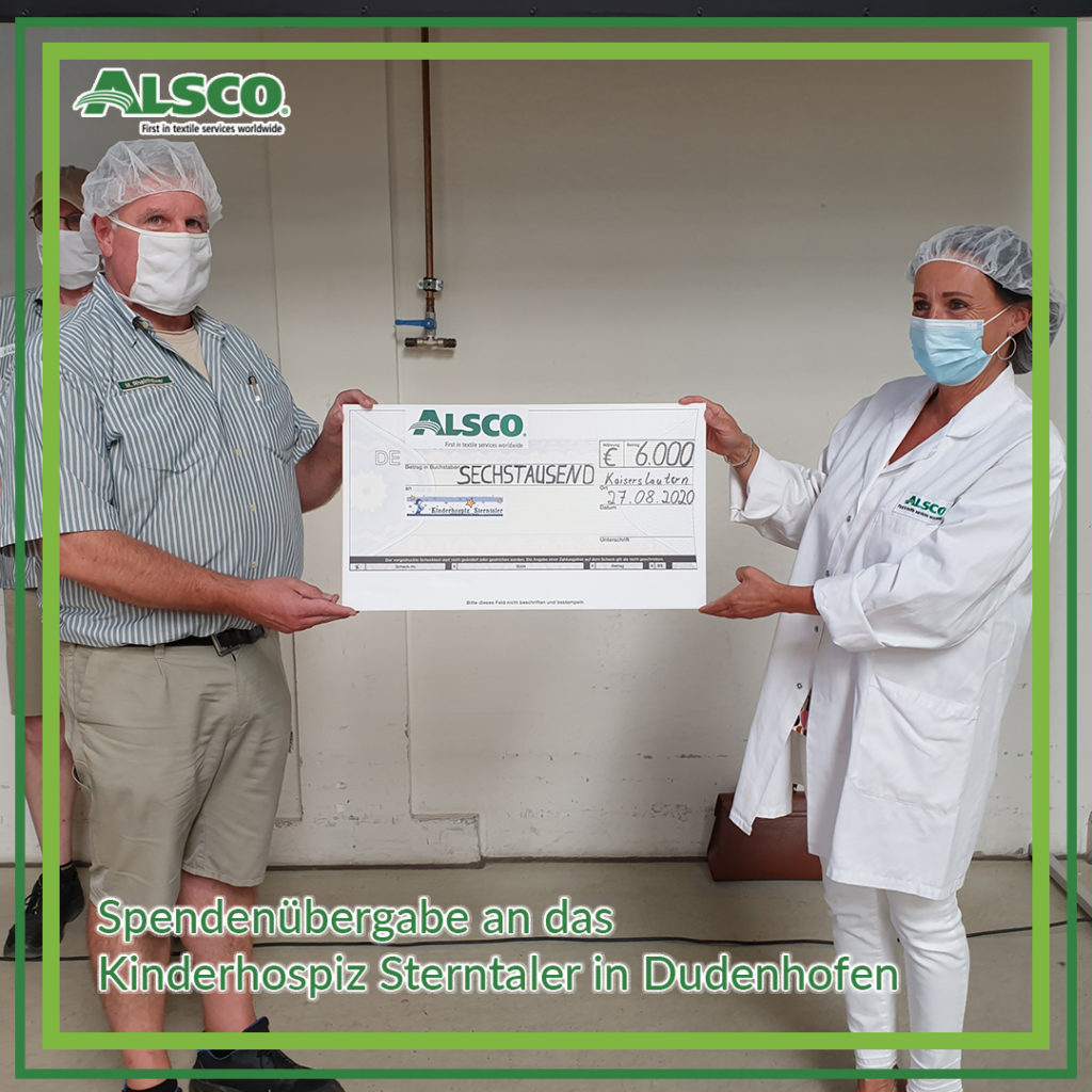 Spendenübergabe in der Alsco Niederlassung Kaiserslautern