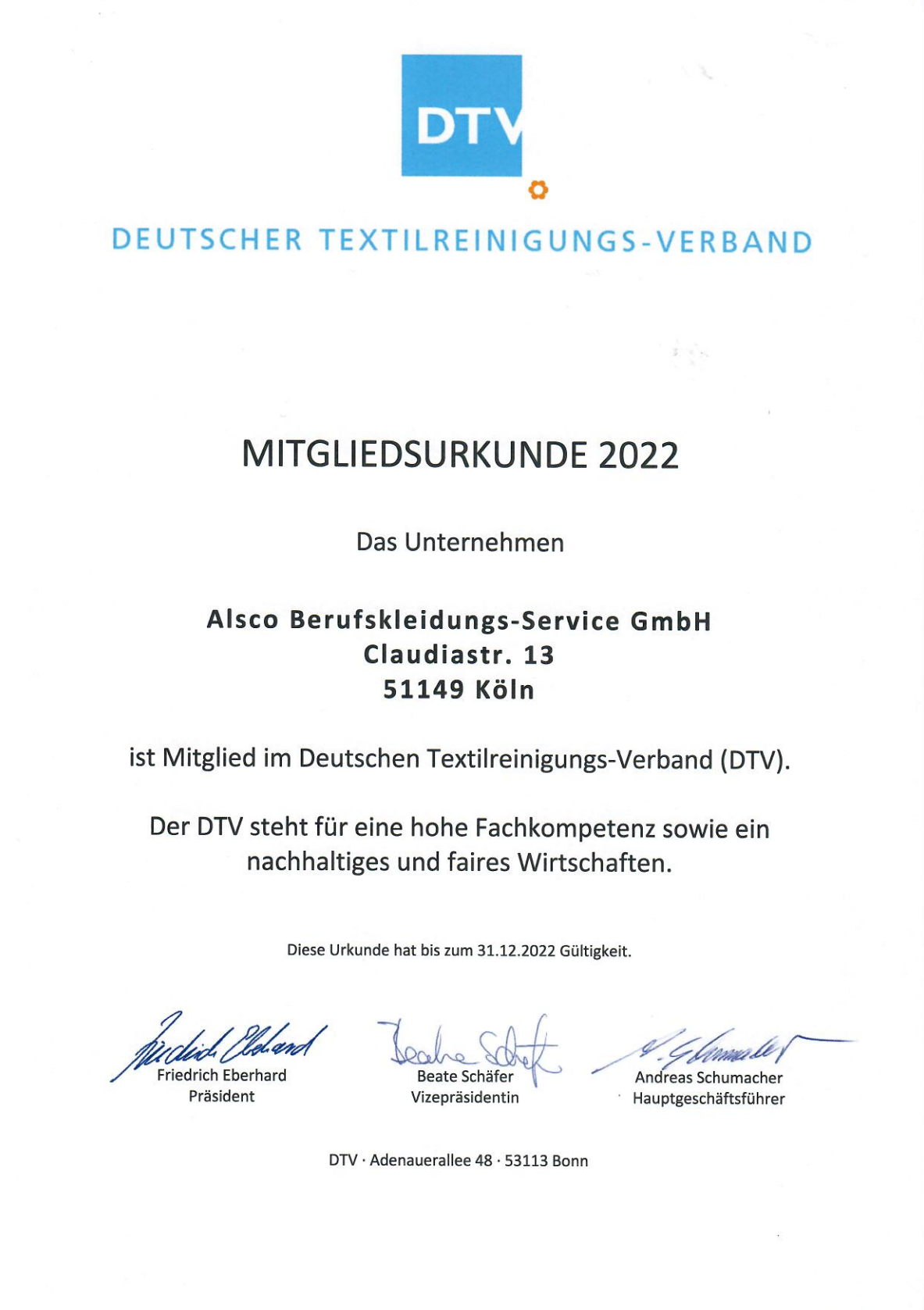 Unsere Zertifikate im Überblick | Alsco: Berufskleidung