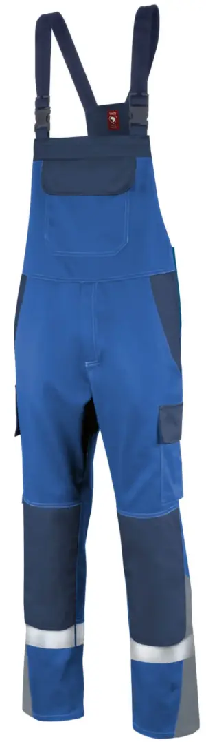 Latzhose ecoRover Safety, mit Chemikalienschutz, mit Reflexstreifen und Knietaschen