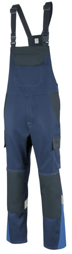 Latzhose ecoRover Safety Plus, ohne Chemikalienschutz, mit Reflexstreifen und Knietaschen