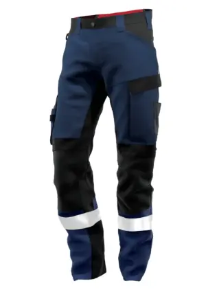 Bundhose BPlus Green Hybrid mit Reflexstreifen und Knietaschen