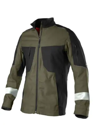 Arbeitsjacke BPlus Green mit Reflexstreifen