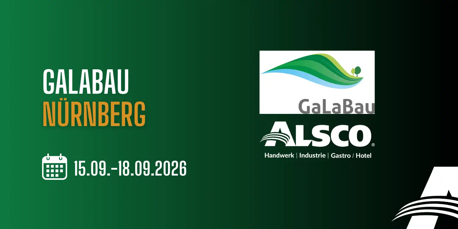 Daten zur GaLaBau Messe in Nürnberg vor einem grünen Hintergrund