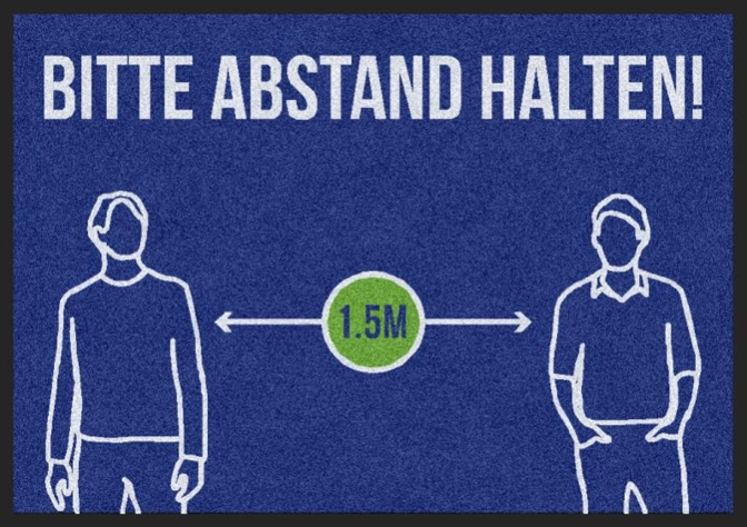 Matte -Hygiene- BITTE ABSTAND, 85×150 cm